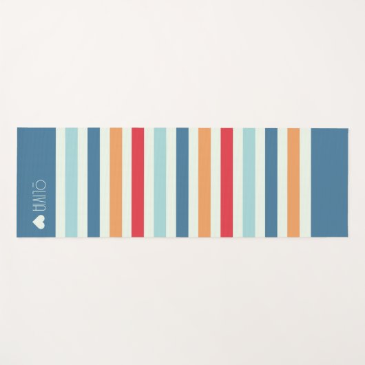 Gepersonaliseerde gestreepte monogrammen yogamat (Voorkant (horizontaal))