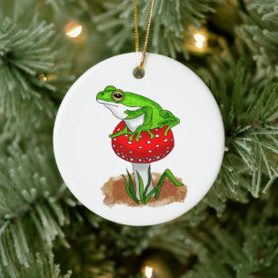 Gepersonaliseerde Get Froggy met het   Grappige ki Keramisch Ornament