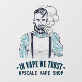 Gepersonaliseerde Getatoeëerde Hipster Vape Winkel Raamsticker (Vel)