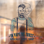 Gepersonaliseerde Getatoeëerde Hipster Vape Winkel Raamsticker (Vel 2)