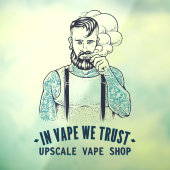 Gepersonaliseerde Getatoeëerde Hipster Vape Winkel Raamsticker (Vel 3)