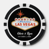 Gepersonaliseerde Getrouwd in Las Vegas Wedding Fa Poker Chips (Voorkant)
