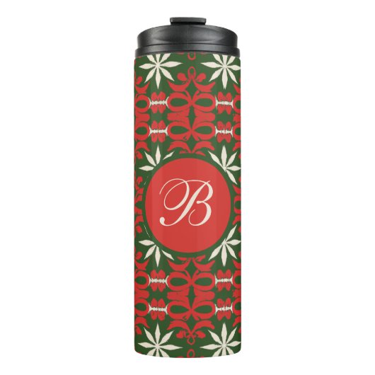 Gepersonaliseerde gevierde Kerstmis/winter Thermosbeker (Voorkant)