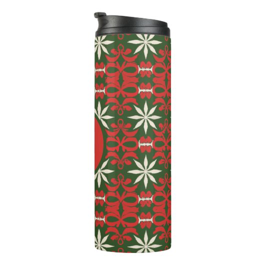 Gepersonaliseerde gevierde Kerstmis/winter Thermosbeker (Geroteerd rechts)