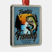 Gepersonaliseerde Geviste vissenforel Metalen Ornament (Rechts)