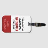 Gepersonaliseerde Geweldige brandweerman Grappige  Bagagelabel (Voorkant (horizontaal))