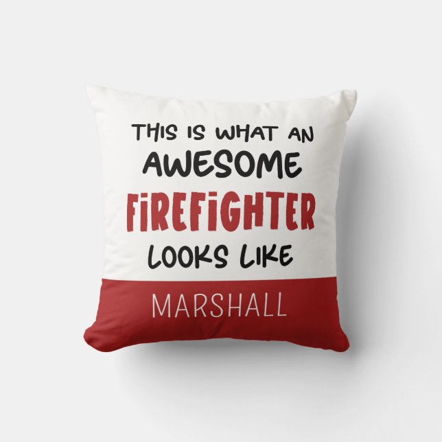 Gepersonaliseerde Geweldige brandweerman Grappige  Kussen (Voorkant)