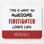 Gepersonaliseerde Geweldige brandweerman Grappige Muismat (Voorkant)