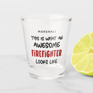 Gepersonaliseerde Geweldige brandweerman Grappige Shot Glas
