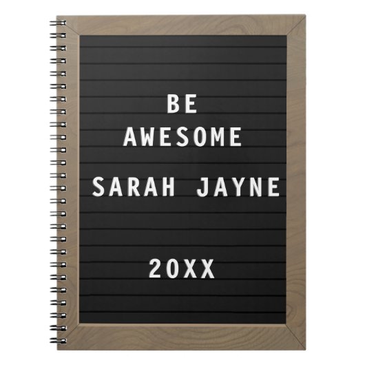 Gepersonaliseerde Geweldige Letterboard Style Noti Notitieboek (Voorkant)