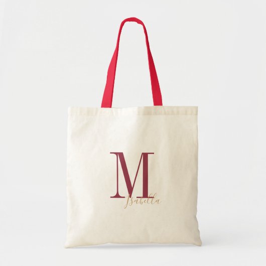 Gepersonaliseerde gewone naam en monogram van de B Tote Bag (Voorkant)
