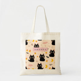Gepersonaliseerde Gezellige Herfst Halloween Schat Tote Bag