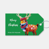 Gepersonaliseerde gezellige kerst rendieren cadeau cadeaulabel (Voorkant (Horizontaal))