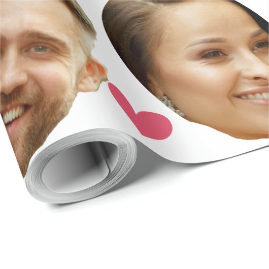 Gepersonaliseerde gezicht aangepaste foto met hart cadeaupapier (Rol Hoek)