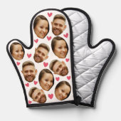 Gepersonaliseerde gezicht aangepaste foto met hart ovenwant (Voorkant / Achterkant)