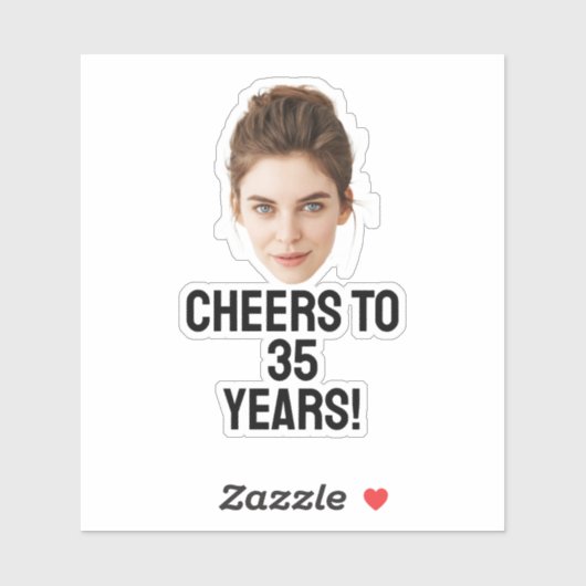 Gepersonaliseerde gezicht aangepaste verjaardagsfe sticker (Vel)