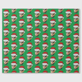 Gepersonaliseerde Gezicht Santa Hat Gift Wrap Grap Cadeaupapier (Vlak)