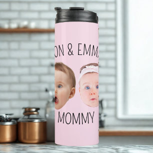 Gepersonaliseerde Gezichtsfoto Kinder, Moederdag G Thermosbeker