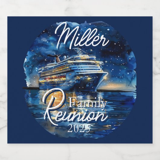 Gepersonaliseerde gezinshereniging voor cruisesche sparkling wijnetiket (Enkel label)