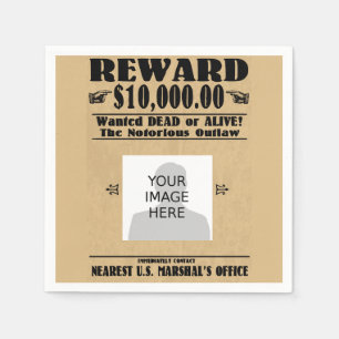 Gepersonaliseerde Gezochte Dood of Alive Napkins Servet