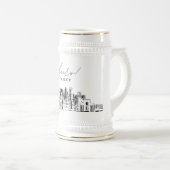 Gepersonaliseerde Gift Dallas Skyline Beer Stein Bierpul (Voorkant rechts)