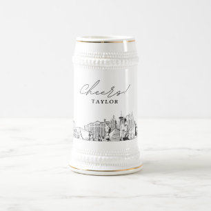 Gepersonaliseerde Gift Las Vegas Skyline Beer Stei Bierpul