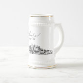 Gepersonaliseerde Gift Nashville Skyline Schets Bierpul (Voorkant rechts)