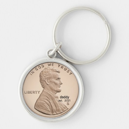 Gepersonaliseerde Gift Penny Coin Sleutelhanger (Voorkant)