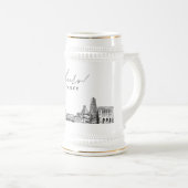 Gepersonaliseerde Gift Pittsburgh Skyline Beer Ste Bierpul (Voorkant rechts)