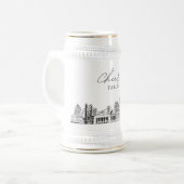Gepersonaliseerde Gift Sacramento skyline schets Bierpul (Voorkant links)