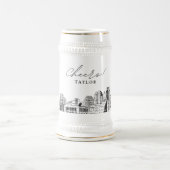 Gepersonaliseerde Gift Sacramento skyline schets Bierpul (Center)