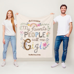 ❤️Gepersonaliseerde GIGI geschenken Voeg kleinkind Fleece Deken