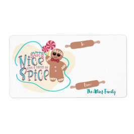 Gepersonaliseerde Gingerbread Christmas Gift Label