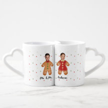 Gepersonaliseerde Gingerbread Cookie Couple Face F