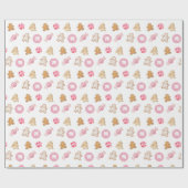 Gepersonaliseerde Gingerbread Holiday Gift Cadeaupapier (Vlak)