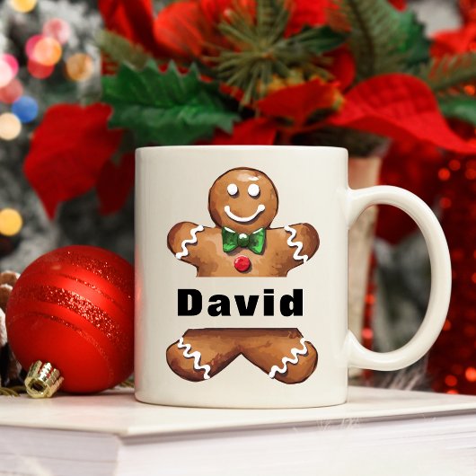 Gepersonaliseerde Gingerbread Man aangepaste naam Koffiemok