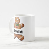 Gepersonaliseerde Gingerbread Man aangepaste naam Koffiemok (Voorkant links)