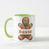 Gepersonaliseerde Gingerbread Man aangepaste naam  Mok (Links)