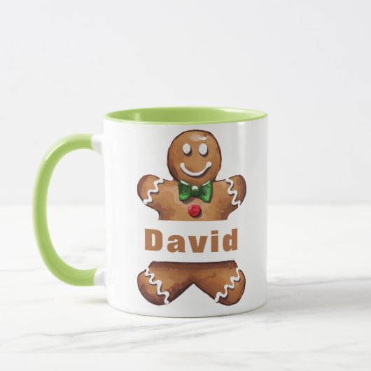 Gepersonaliseerde Gingerbread Man aangepaste naam  Mok (Links)
