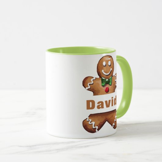 Gepersonaliseerde Gingerbread Man aangepaste naam  Mok (Voorkant rechts)