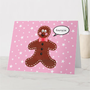 Gepersonaliseerde Gingerbread Man Kerstmis Kaart