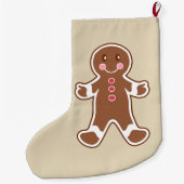 Gepersonaliseerde Gingerbread Stocking Grote Kerstsok (Achterkant)