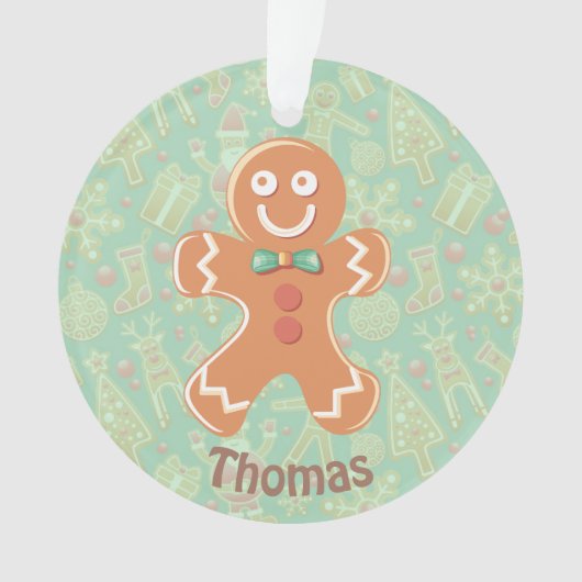 Gepersonaliseerde Gingerbrood Man Ornament (voorkant)