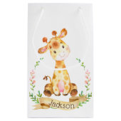 Gepersonaliseerde Giraffe Baby shower Klein Cadeauzakje (Achterkant)