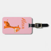 Gepersonaliseerde Giraffe Bagagelabel (Voorkant horizontaal)