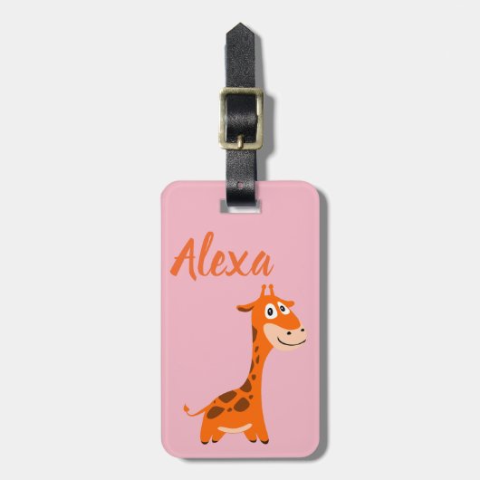 Gepersonaliseerde Giraffe Bagagelabel (Voorkant verticaal)