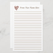 Gepersonaliseerde Giraffe - hartritmeartikelen Briefpapier (Voorkant / Achterkant)