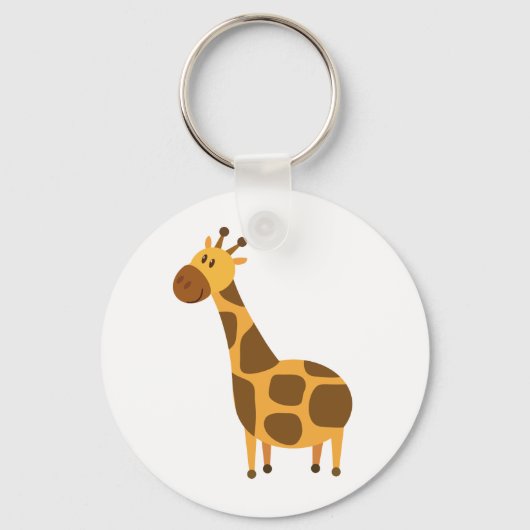 Gepersonaliseerde Giraffe Kinder Cartoon Cadeaus Sleutelhanger (Voorkant)