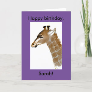 Gepersonaliseerde giraffe verjaardagskaart kaart