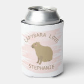 Gepersonaliseerde Girly Capybara Love Blikjeskoeler (Blikje Voorkant)